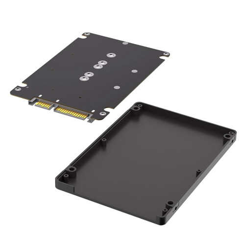 2X Adaptador SSD 2 em 1 Combina M.2 NGFF Key B e MSATA para Conversor de Adaptador  3 de 2,5 Polegadas, Caixa de SSD Externo 2