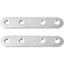2pcs Straight Bracket Stainless Steel 80mm Flat Brace Fastener Brackets Corner Protector Support w Screws for Furniture