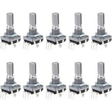 360 Degree Rotary Encoder Code Switch Digital Potentiometer 3 Pins 14mm Shaft 10pcs