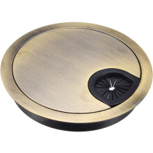 Cable Hole Cover, 3.1Inch/80mm Zinc Alloy Desk Wire Cord Cable Grommets Hole Cover for Office PC Desk Cable Cord Organizer, Bronze Tone