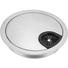 Cable Hole Cover, 3.1Inch/80mm Zinc Alloy Desk Wire Cord Cable Grommets Hole Cover for Office PC Desk Cable Cord Organizer, Silver Tone
