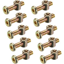 M6 x 25mm Furniture Bolts Nut Set Hex Socket Screw with Barrel Nuts Phillips-Slotted Zinc Plated 10 Sets