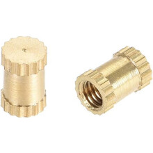 Knurled Insert Nuts, M3 x 6mm(L) x 4mm(OD) Female Thread Brass Embedment Assortment Kit, 50 Pcs