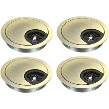 Cable Hole Cover, 2.4Inch/60mm Zinc Alloy Desk Wire Cord Cable Grommets Hole Cover for Office PC Desk Cable Cord Organizer, 4Pcs Bronze Tone
