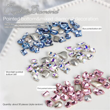 Nail Crystals Rhinestones,Point Back Nail Diamonds Clear Nail Gems Jewels Stones 01