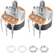 WH138 Potentiometer with Switch B10K Ohm Variable Resistors Single Turn Rotary Carbon Film Taper 2pcs