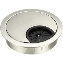 Cable Hole Cover, 2.1Inch/53mm Zinc Alloy Desk Wire Cord Cable Grommets Hole Cover for Office PC Desk Cable Cord Organizer, Wire Drawing Silver