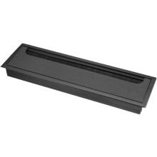 Cable Hole Cover, 269 x 68mm Aluminum Alloy Square Desk Wire Cord Cable Grommets Hole Cover for Office PC Desk Cable Cord Organizer, Black
