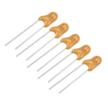 1uF Tantalum Capacitor, 35V 2 Pin Yellow Radial Electrolytic Capacitor Dipped Tantalum Bead Capacitors 5pcs