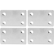 4pcs Straight Bracket Stainless Steel 60x38mm Flat Brace Fastener Brackets Corner Protector Support with Screws for Wall Furniture