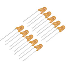 1uF Tantalum Capacitor, 35V 2 Pin Yellow Radial Electrolytic Capacitor Dipped Tantalum Bead Capacitors 10pcs