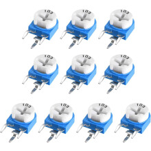 Trimmer Potentiometer 10K Ohm Adjustment Horizontal Variable Resistors 10Pcs Side Mounting