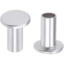 200 Pcs 4mm x 8mm Aluminum Flat Head Semi-Tubular Rivets Silver Tone