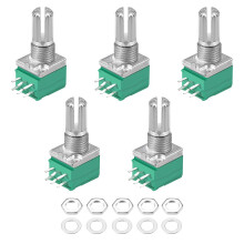 Potentiometer B20K Ohm Variable Resistors Double Turn Rotary Carbon Film Taper RV097NS 5pcs