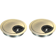 Cable Hole Cover, 2.4Inch/60mm Zinc Alloy Desk Wire Cord Cable Grommets Hole Cover for Office PC Desk Cable Cord Organizer, 2Pcs Bronze Tone