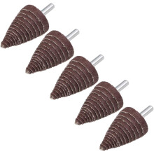 30mm Cone Shape Abrasive Flap Wheel 1/4" Shank for Deburring Sanding Polishing 120 Grits 5 Pcs