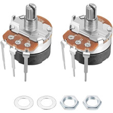 WH138 Potentiometer with Switch B100K Ohm Variable Resistors Single Turn Rotary Carbon Film Taper 2pcs