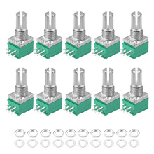 Potentiometer B20K Ohm Variable Resistors Double Turn Rotary Carbon Film Taper RV097NS 10pcs