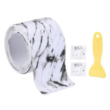 Caulk Tape Waterproof, 1.42 Inch x 4.92 ft Self-Adhesive Sealant Sealing Strip Caulking Sealant Tape PVC with Tool for Kitchen Sink Toilet Bathroom Ba