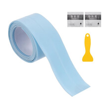 Caulk Tape Waterproof, 0.83 Inch x 3.28 ft Self-Adhesive Sealant Sealing Strip Caulking Sealant Tape PVC with Tool for Kitchen Sink Toilet Bathroom Ba