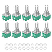 Potentiometer B100K Ohm Variable Resistors Double Turn Rotary Carbon Film Taper RV097NS 10pcs