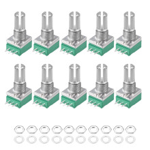 Potentiometer B100K Ohm Variable Resistors Single Turn Rotary Carbon Film Taper RV097NS 10pcs
