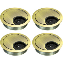 Cable Hole Cover, 2.1Inch/53mm Zinc Alloy Desk Wire Cord Cable Grommets Hole Cover for Office PC Desk Cable Cord Organizer, 4 Pcs Bronze Tone