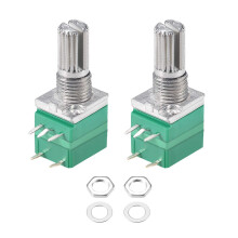 Potentiometer with Switch B100K Ohm Variable Resistors Single Turn Rotary Carbon Film Taper RV097NS 2pcs