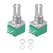 Potentiometer B10K Ohm Variable Resistors Double Turn Rotary Carbon Film Taper RV097NS 2pcs