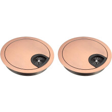 Cable Hole Cover, 3.1Inch/80mm Zinc Alloy Desk Wire Cord Cable Grommets Hole Cover for Office PC Desk Cable Cord Organizer, 2Pcs Red Bronze