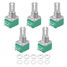 Potentiometer B10K Ohm Variable Resistors Double Turn Rotary Carbon Film Taper RV097NS 5pcs