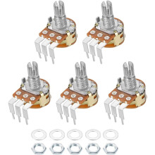 WH148 Potentiometer with Switch 100K Ohm Variable Resistors Single Turn Rotary Carbon Film Taper 5pcs
