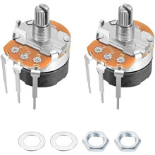 WH138 Potentiometer with Switch 50K Ohm Variable Resistors Single Turn Rotary Carbon Film Taper 2pcs