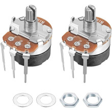 WH138 Potentiometer with Switch 1M Ohm Variable Resistors Single Turn Rotary Carbon Film Taper 2pcs