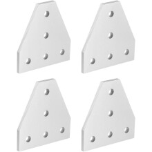 T Shape Outside Joining Plate, 60mm x 60mm x 4mm with 5-Hole Joint Bracket for 2020 Aluminum Profile, 4 Pcs (Silver)
