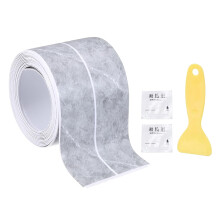 Caulk Tape Waterproof, 1.42 Inch x 4.92 ft Self-Adhesive Sealant Sealing Strip Caulking Sealant Tape PVC with Tool for Kitchen Sink Toilet Bathroom Ba
