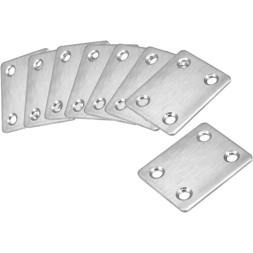 Repair Plate, 47mm x 38mm, Flat Fixing Mending Bracket Connector, 8 Pcs