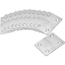 Repair Plate, 60mm x 50mm, Flat Fixing Mending Bracket Connector, 12 Pcs