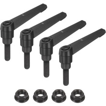4Pcs Adjustable Clamping Lever Handles, M8x25mm Zinc Alloy Male Thread Stud Knobs with Nuts Quick Release Bolt Rotating Screw Handles for Lathes Woodw