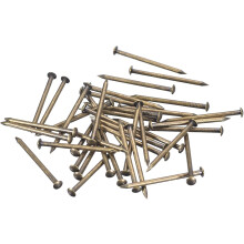 140Pcs Small Tiny Nails 1.5x25mm(DxL) Tiny Brass Nails Hardware Round Head Brass Nail for Wooden DIY Projects Decorative Boxes Household, Bronze Tone