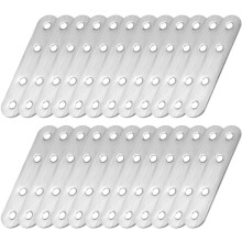 Repair Plate, 80mm x 17mm, Flat Fixing Mending Bracket Connector with Screws, 24 Pcs