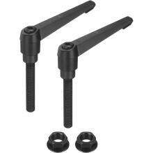 2Pcs Adjustable Clamping Lever Handles, M10x60mm Zinc Alloy Male Thread Stud Knobs with Nuts Quick Release Bolt Rotating Screw Handles for Lathes Wood