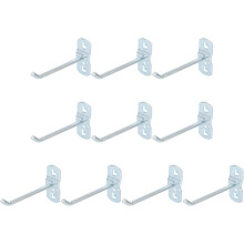 10Pcs Square Pegboard Hooks, 4.2 Inch Supermarket Shelf Rack Hook Metal Heavy Duty Exhibition Display Accessories for Tool Hanging Wall Organizer, Sil