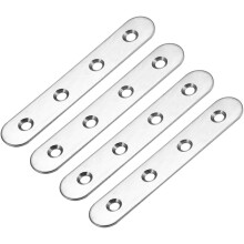 Repair Plate, 100mm x 17mm, Flat Fixing Mending Bracket Connector with Screws, 4 Pcs
