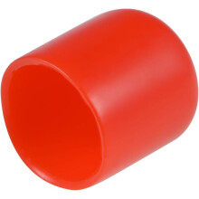 10pcs Rubber End Caps 17mm ID Vinyl Round Tube Bolt Cap Cover Thread Protectors Red