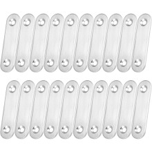 Repair Plate, 60mm x 16mm, Flat Fixing Mending Bracket Connector with Screws, 20 Pcs