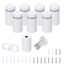 8 Pcs 5/8"x1-1/4" Standoff Screws, Stainless Steel Bathroom Mirror Wall Mounting Hardware Kit with Screws & Anchors for Acrylic Glass Sign Advertising