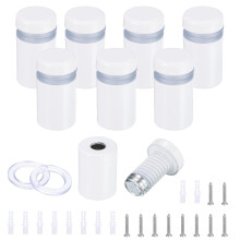 8 Pcs 15/32"x7/8" Standoff Screws, Stainless Steel Bathroom Mirror Wall Mounting Hardware Kit with Screws & Anchors for Acrylic Glass Sign Advertising
