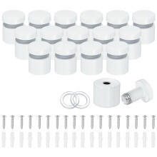 16Pcs 0.75" x 0.94" Standoff Screws Stainless Steel Wall Mount Sign Kit with 16 Advertising Nails 18 Screws and Expansion Tubes for Glass Artwork and