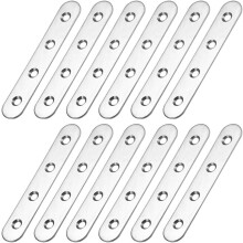 Repair Plate, 100mm x 17mm, Flat Fixing Mending Bracket Connector with Screws, 12 Pcs